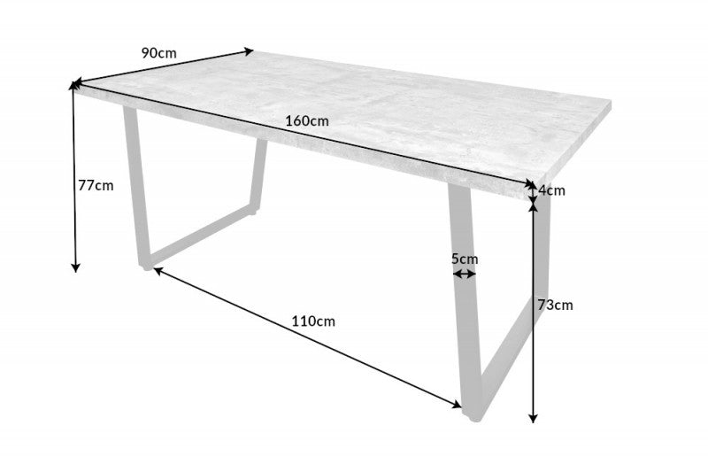 Esstisch Loft 160cm Beton-Optik