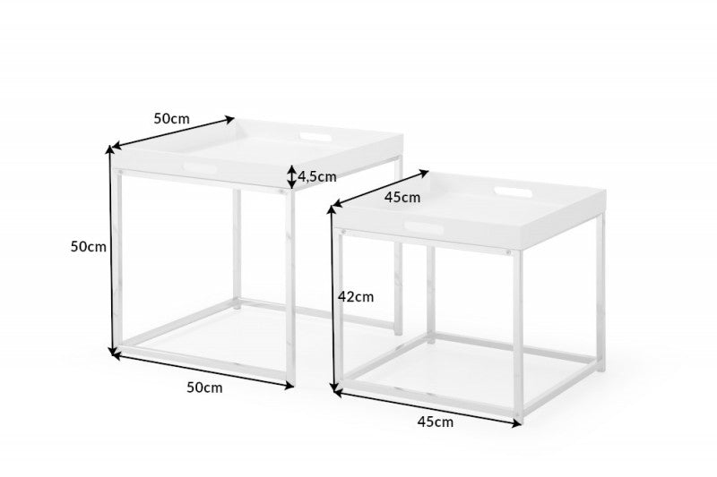 Beistelltisch Elements  2er Set Weiss