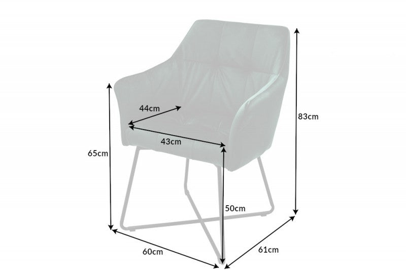 Stuhl Loft Samt grün mit Armlehne