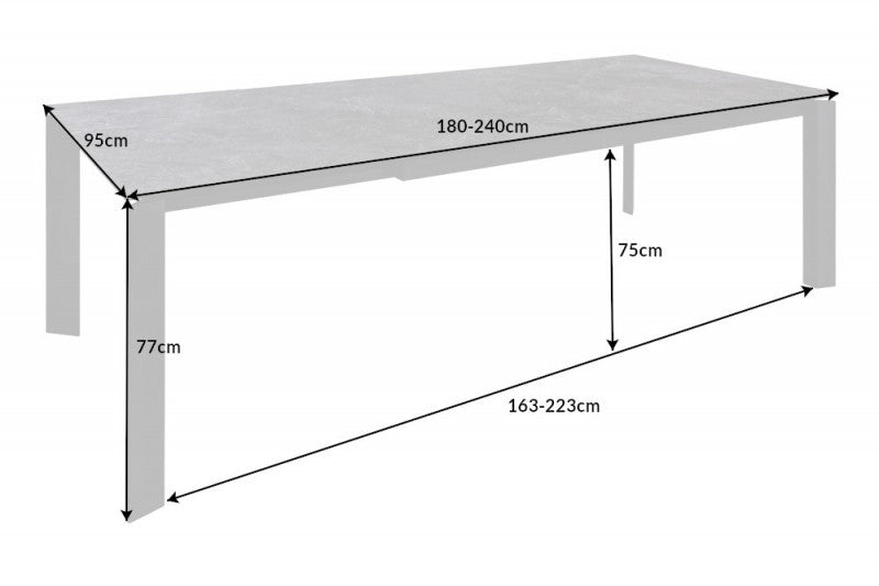 Ausziehbarer Esstisch X7 180-240cm Marmor Optik