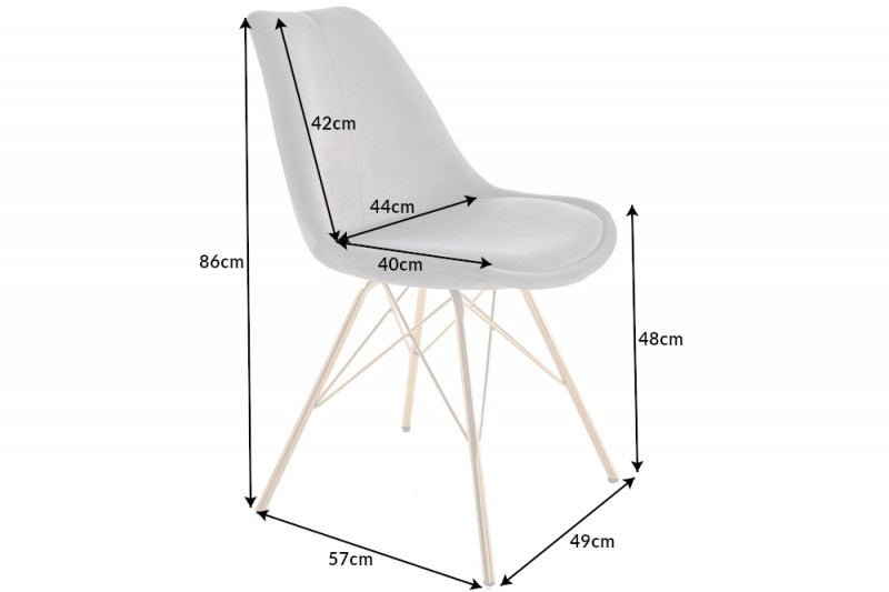 Stuhl Scandinavia dunkelgrau Samt gold