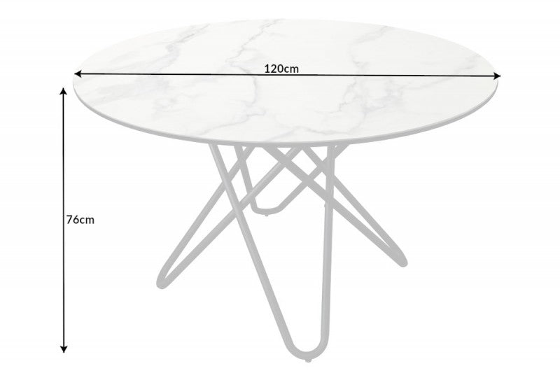 Esstisch Circular 120cm weiá Marmor Keramik