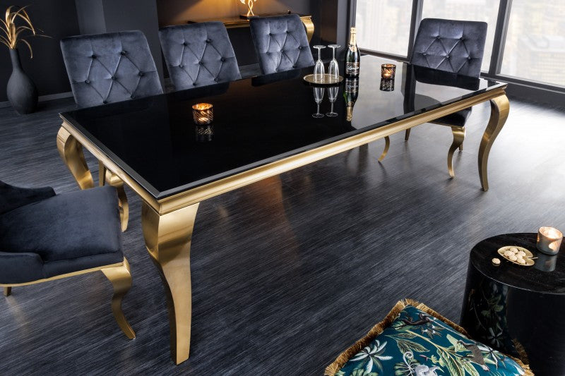 Esstisch Modern Barock 180cm schwarz gold Opal