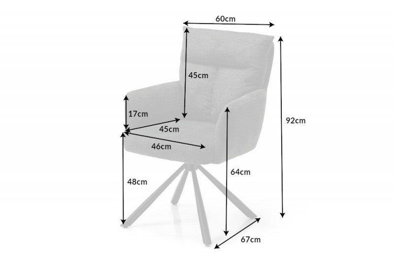 Retro Stuhl Big George dunkelgrau drehbar 360