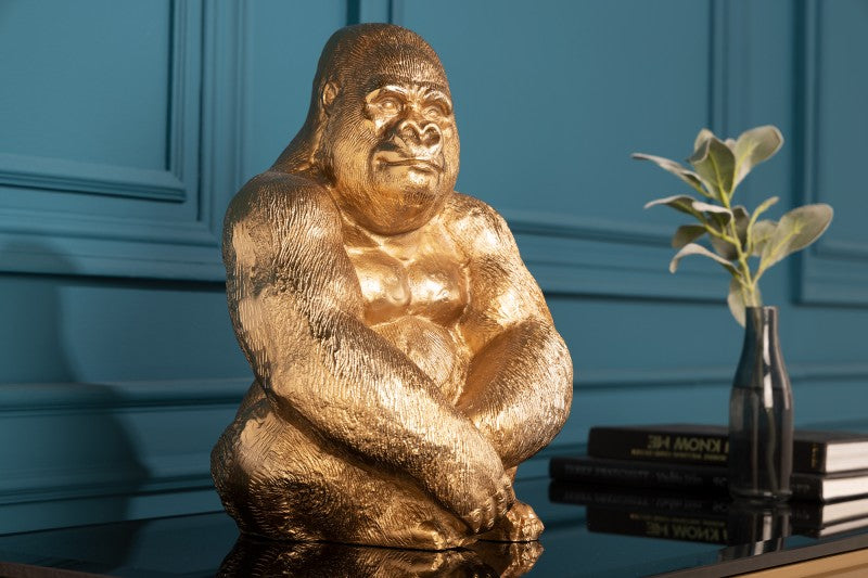 Gorilla Figur Kong gold Skulptur/ 41687