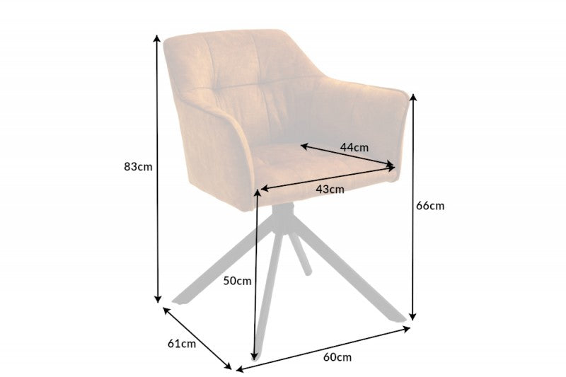 Stuhl Loft senfgelb Samt drehbar