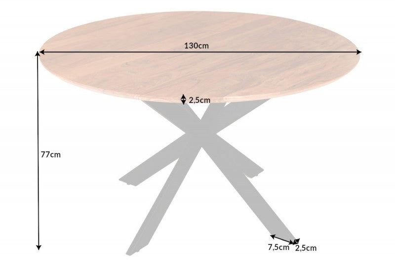 Esstisch Galaxie 130cm Akazie rund 25mm