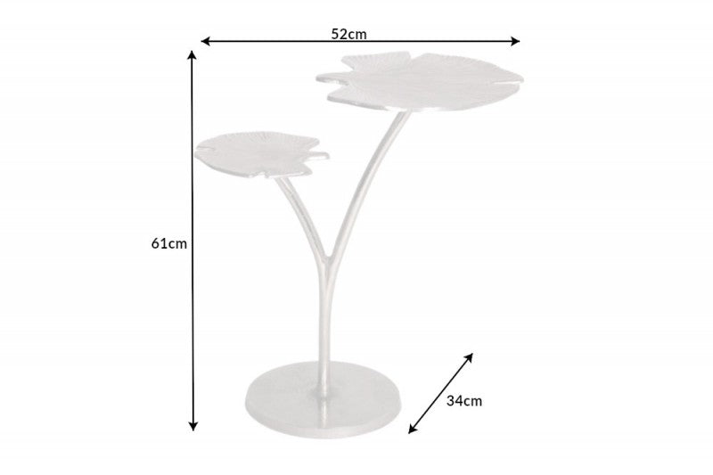 Beistelltisch Ginkgo leafs 56cm silber/ 41788