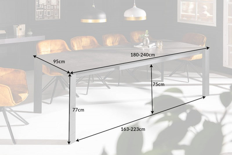 Esstisch X7 180-240cm Keramik anthrazit/ 41383