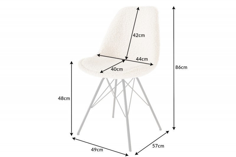 Stuhl Scandinavia Meisterstück creme Plüschstoff
