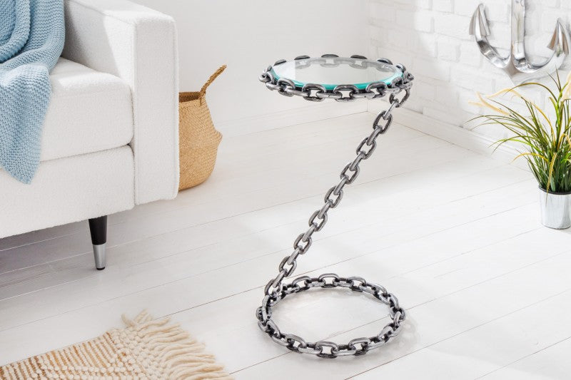 Beistelltisch Chain Glasplatte