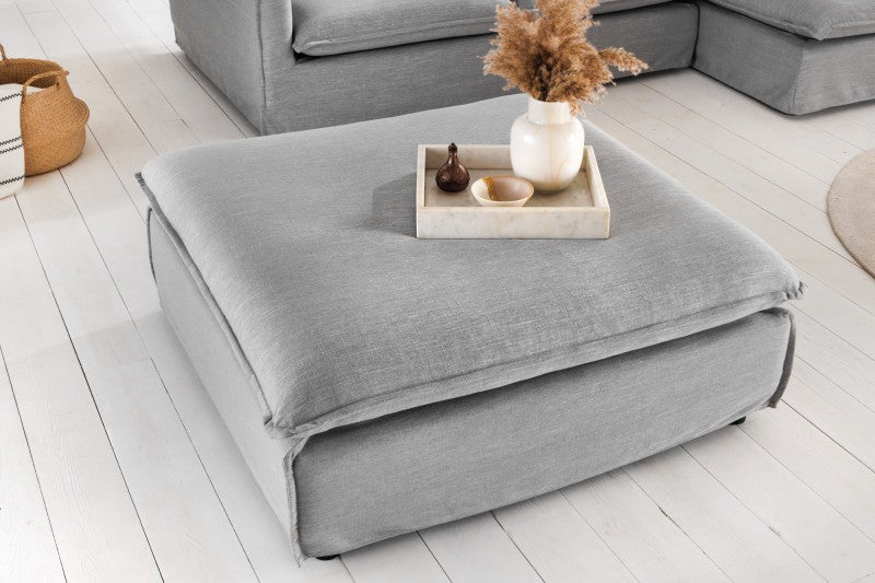 Hocker Heaven 100cm grau Leinen/ 39765