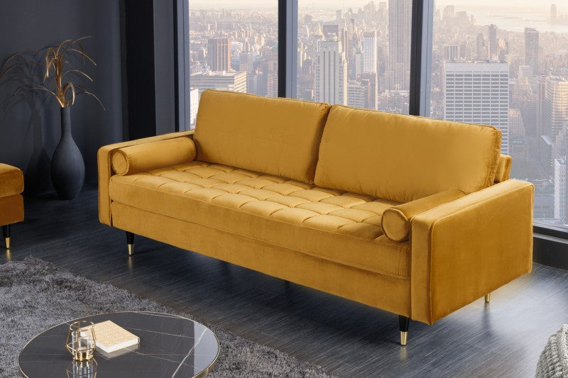 Sofa Cozy Velvet 220cm senfgelb Samt/ 41072