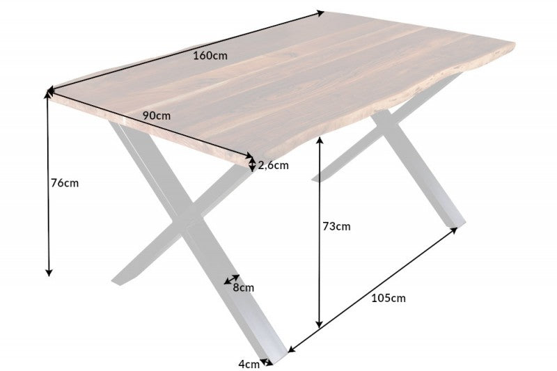 Esstisch Mammut X 160cm Akazienholz 26mm