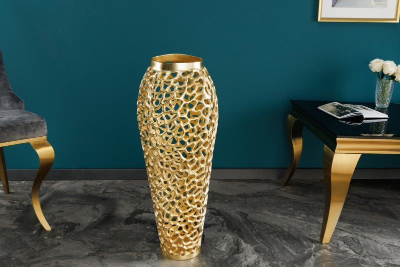 Vase Abstract Leaf 65cm gold/ 43221