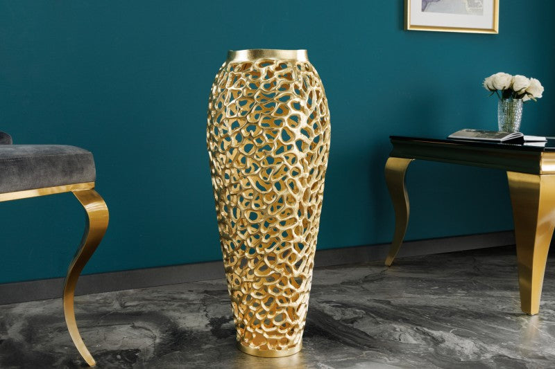 Vase Abstract Leaf 90cm gold/ 43220