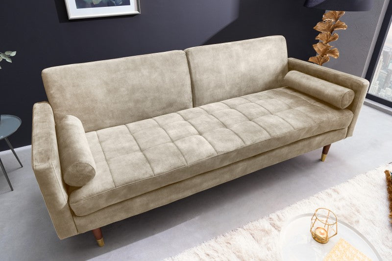 Schlafsofa Couture 195cm champagner Samt/ 43519