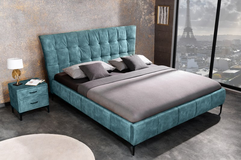 Bett Boutique 160x200cm petrol Samt/ 41427