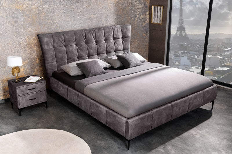 Bett Boutique 160x200cm dunkelgrau Samt/ 41669