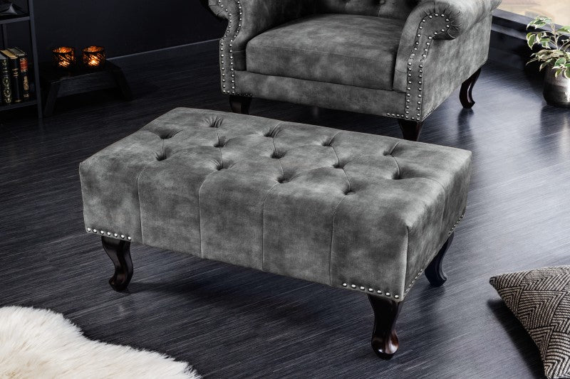 Fuáhocker Chesterfield braun Antik Look/ 43521