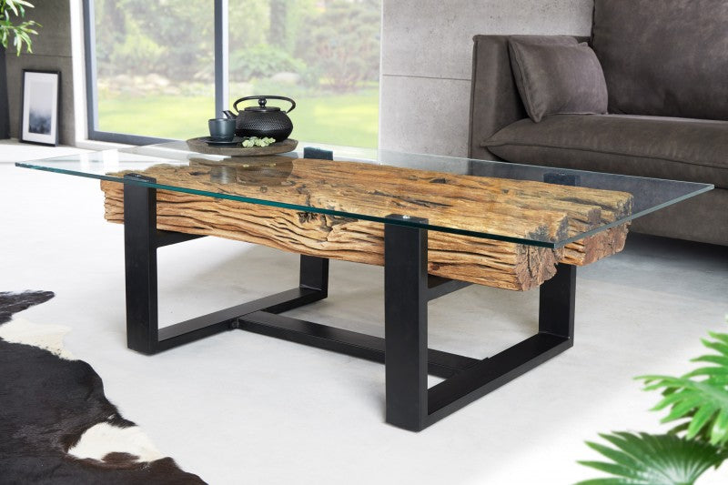 Couchtisch Barracuda 130cm Teakholz Glas/ 43344