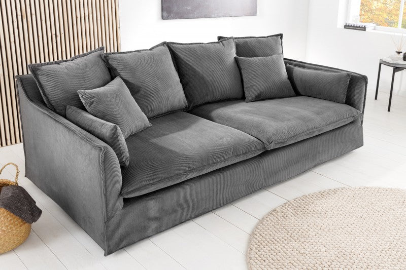 Sofa Heaven 200cm grau Cord/ 43443