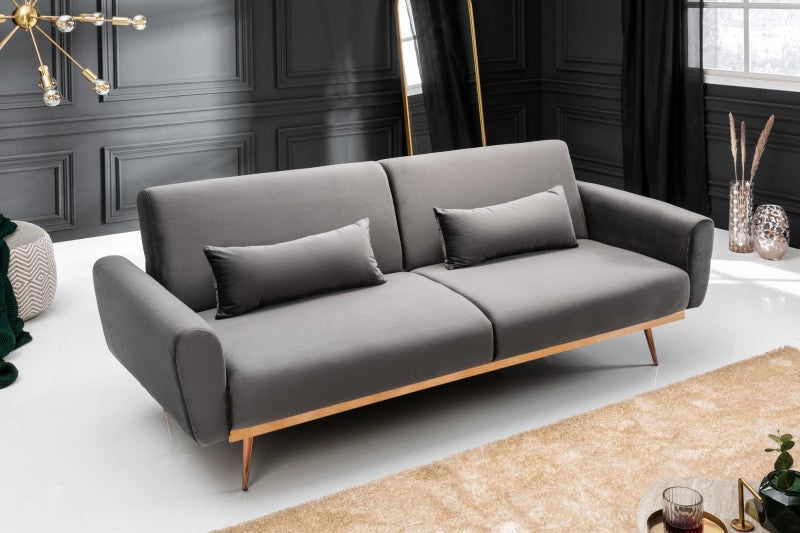 Schlafsofa Bellezza 210cm grau Samt/ 39915