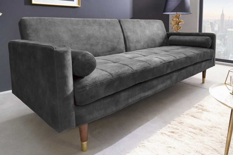 Schlafsofa Couture 195cm grau Microvelour/ 42395