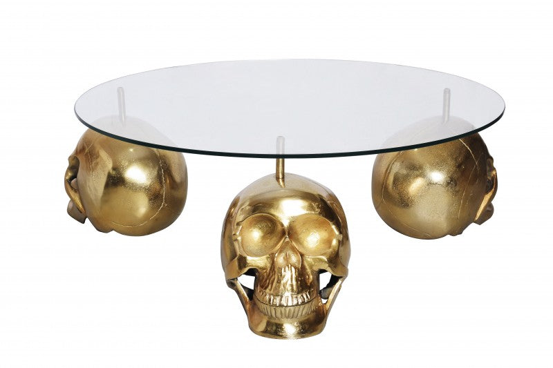 Couchtisch Skull 90cm gold/ 43496