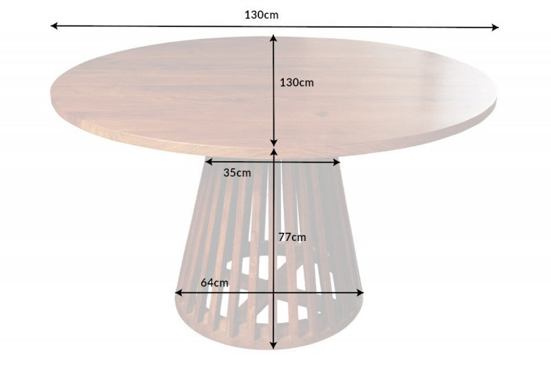 Esstisch Maison Jade 130cm Akazie rund