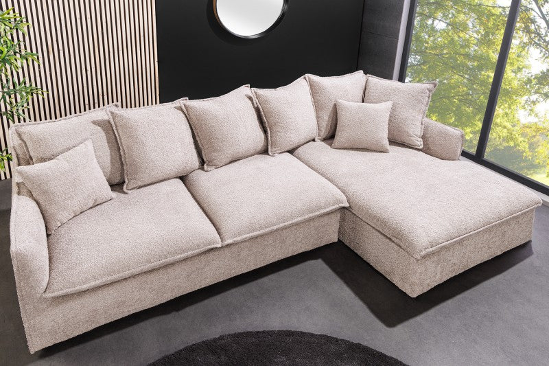 Eck-Sofa Heaven 255cm Teddy champagner beige/ 44187