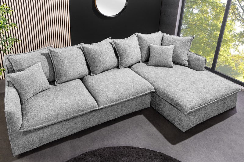 Eck-Sofa Heaven 255cm Teddy grau/ 44192