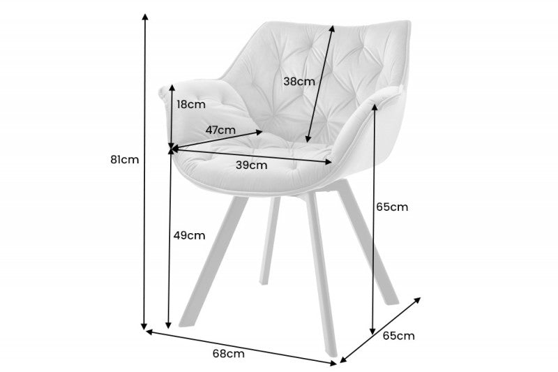 Stuhl The Dutch Comfort dunkelgrün Samt drehbar