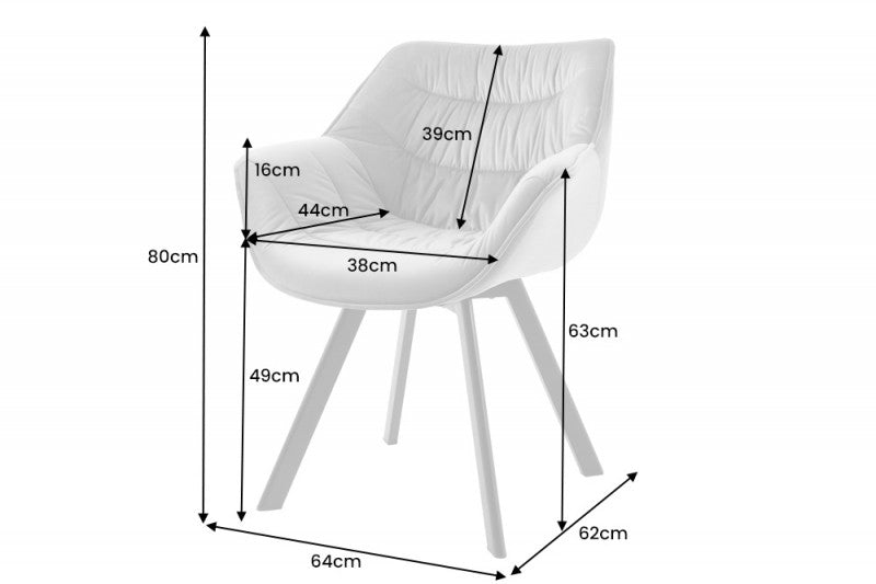 Stuhl The Dutch Comfort rot Samt drehbar