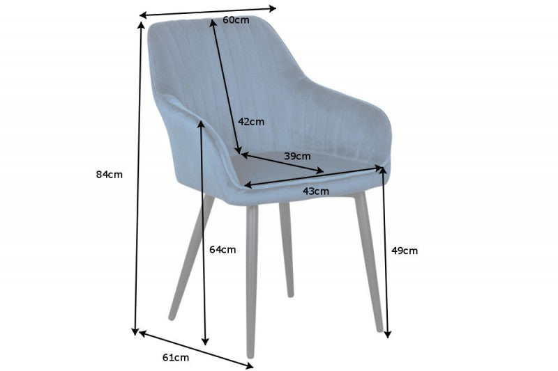 Stuhl Turin Armlehne königsblau