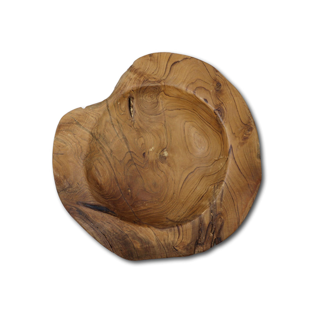 Obstschale groß - ø38-45 cm - unbehandelt - Teak