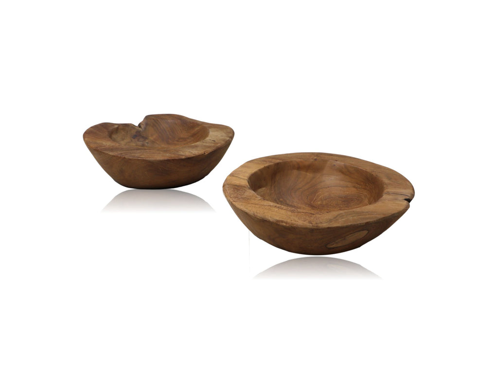 Obstschale klein - Set von 2 - ø20-27 - Blank - Teak