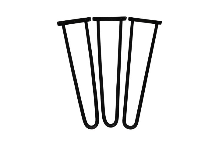 Haarnadelbeine - schwarz - Eisen - Set von 3