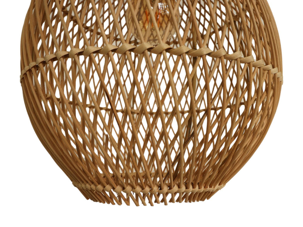 Hängelampe Rotan - 34x34x58 - Natur - Rotan/Teak