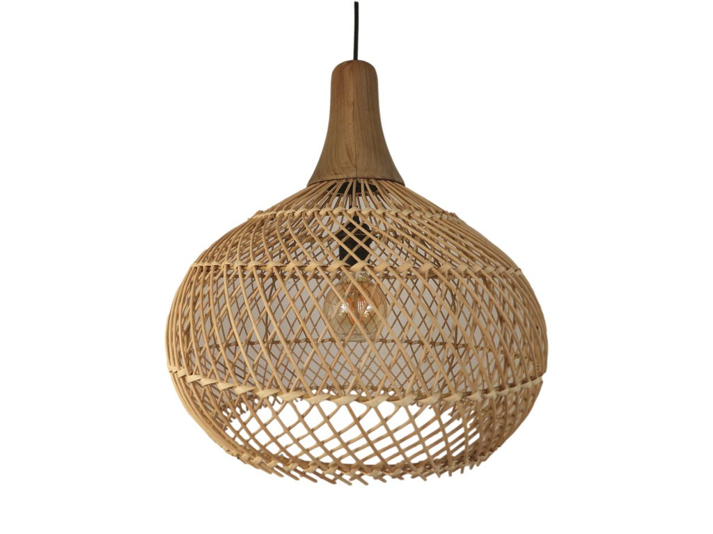 Hängelampe Rotan - 43x43x46 - Natur - Rotan/Teak