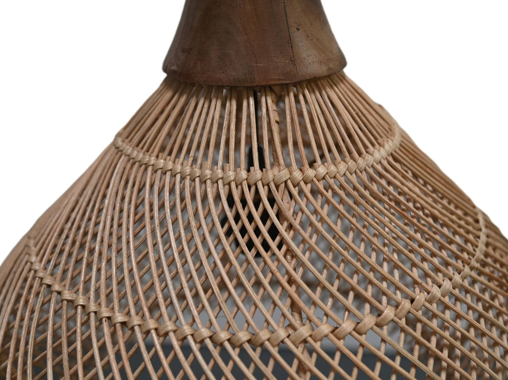 Hängelampe Rotan - 43x43x46 - Natur - Rotan/Teak