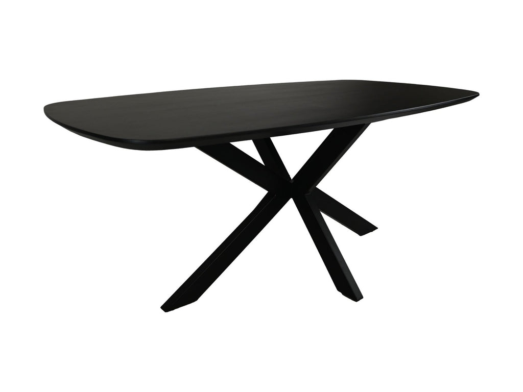 Dänischer Ovaler Esstisch - 180x100x76 - Schwarz - Mango/Metall