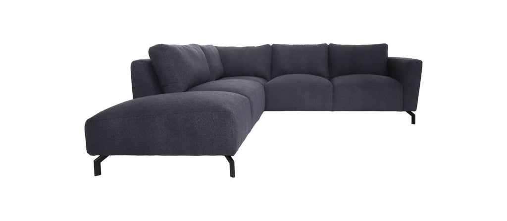 HSM Collection-Sofa Loungebank Links Stockton-248x261x88-Indigo/Schwarz-Stoff