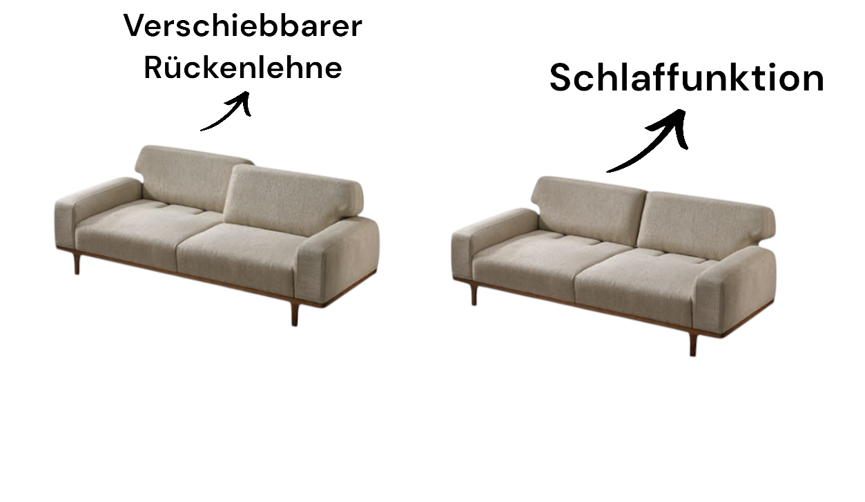 Vesta Sofa Handarbeit Massivholz Hochwertiger Stoff