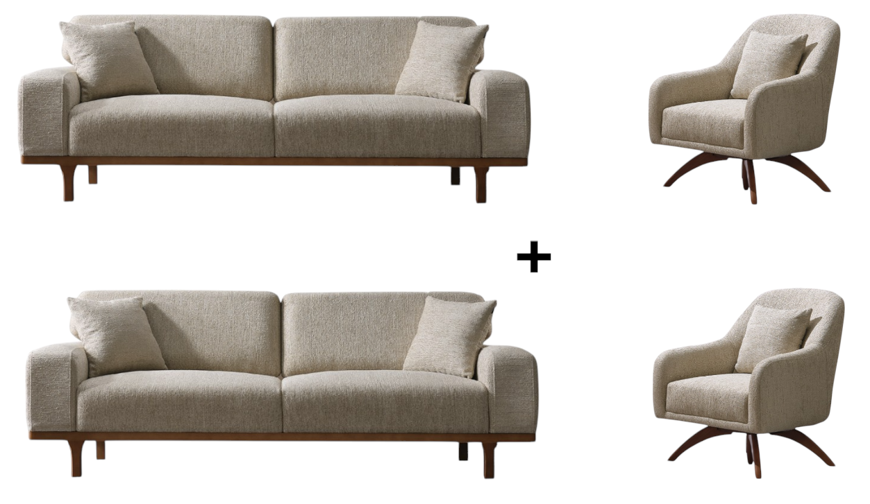 Vesta Sofa Handarbeit Massivholz Hochwertiger Stoff