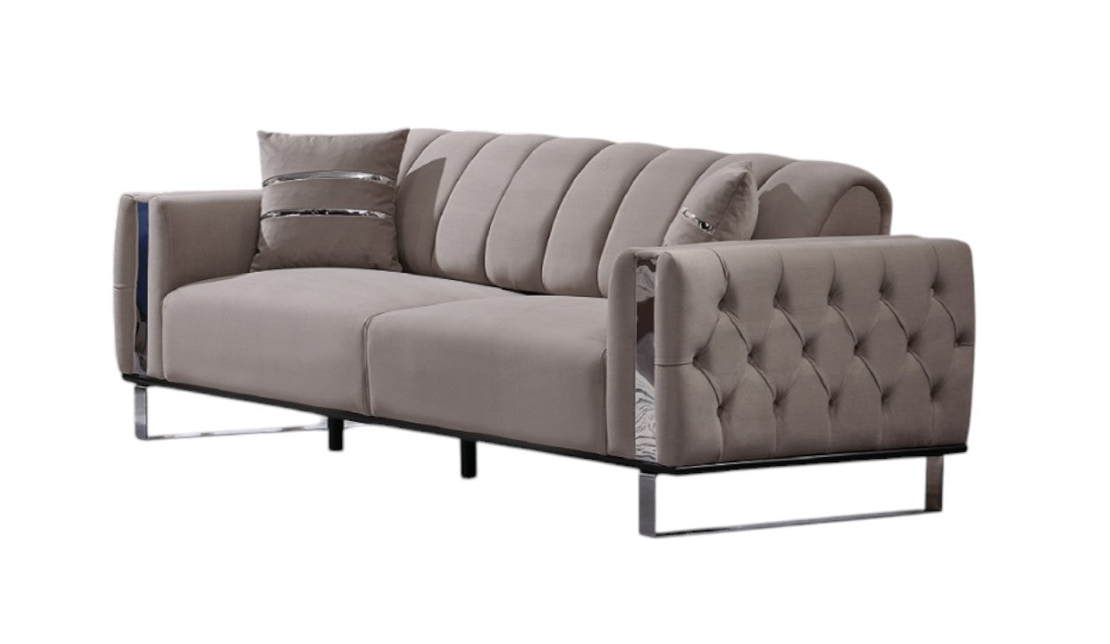 Zena Sofa Handarbeit Massivholz Hochwertiger Stoff