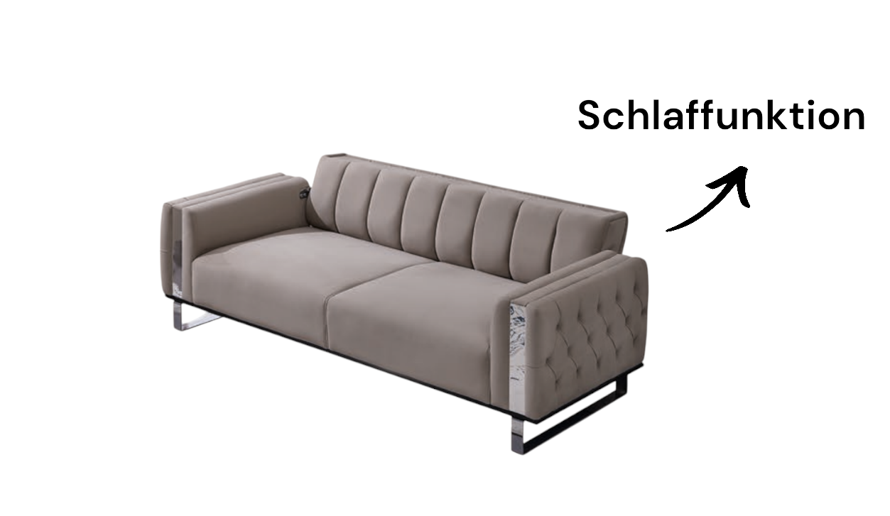 Zena Sofa Handarbeit Massivholz Hochwertiger Stoff