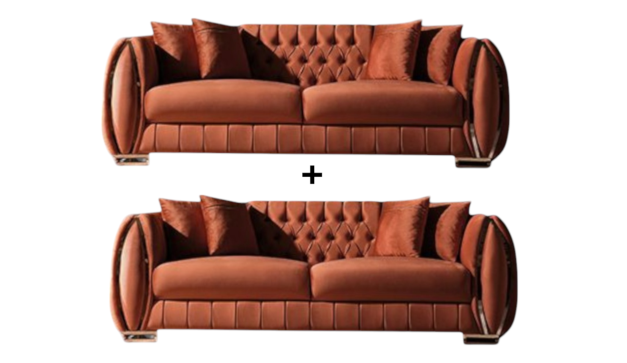 Luana Sofa Handarbeit Massivholz Hochwertiger Stoff