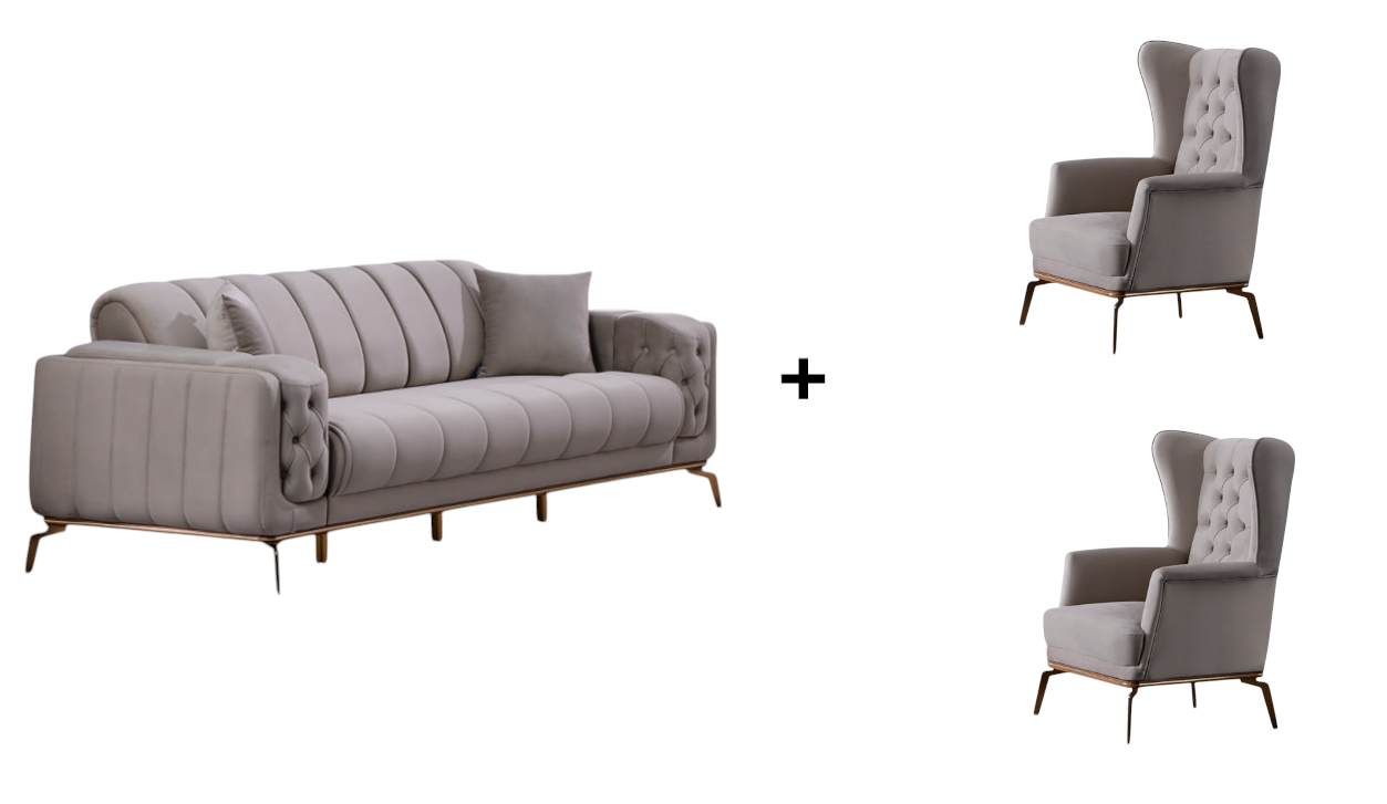 Madrilo Sofa Handarbeit Massivholz Hochwertiger Stoff