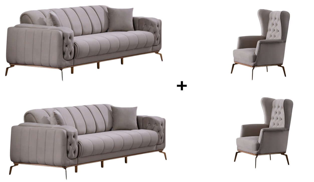 Madrilo Sofa Handarbeit Massivholz Hochwertiger Stoff